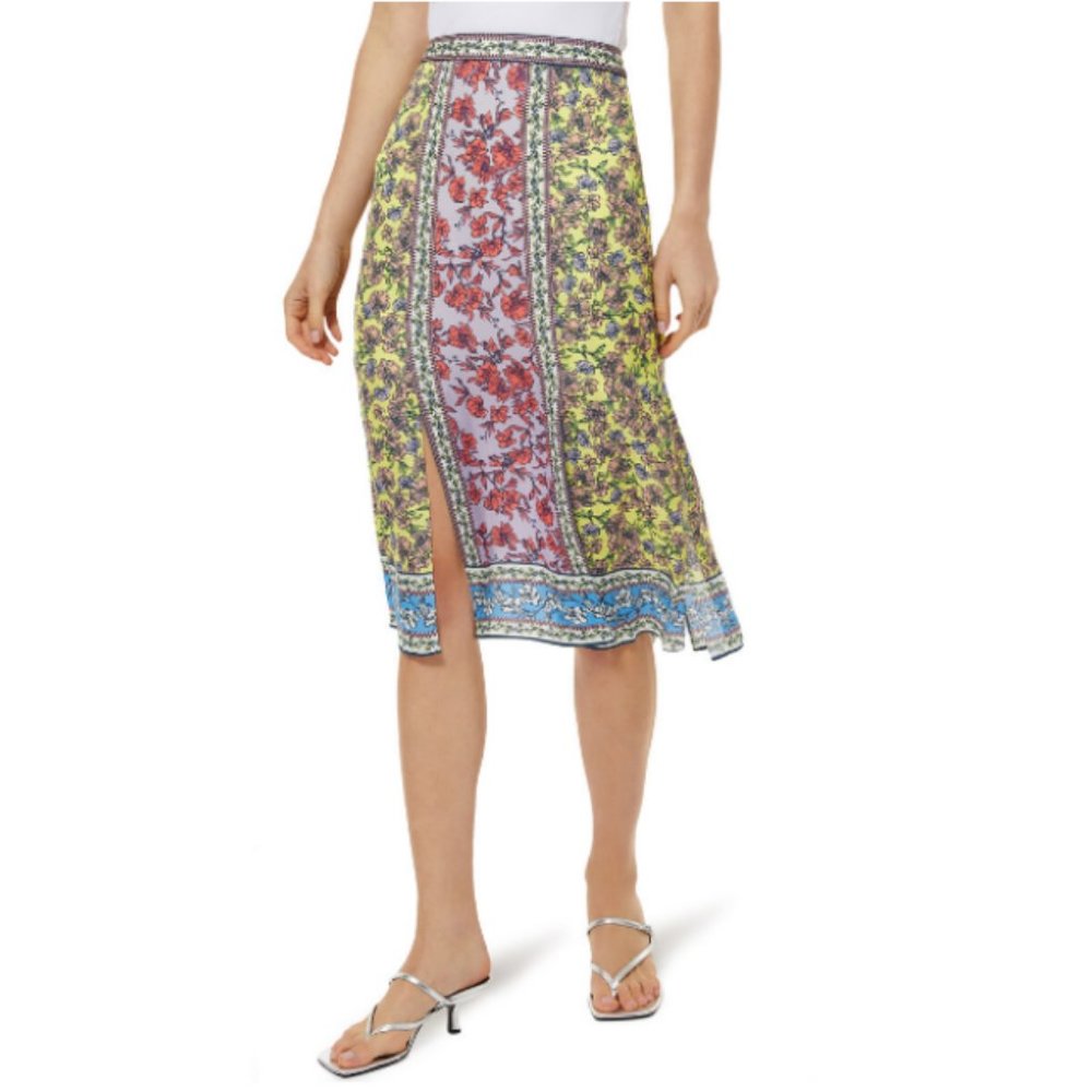 Alice + Olivia Athena Floral Midi Skirt with Sexy Side Slits - Picture 8 of 16